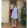 Feifei Sleeve Small Sweet Girl Dress Summer Blue Plaid Cute Doll Collar Sweet Temperament Princess Short Dress