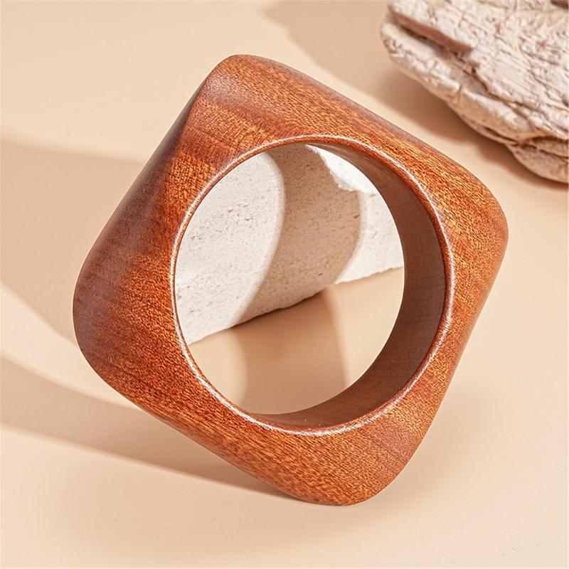 Geometrisches Armband Handgefertigt Natürliches Holz Armreif Retro Handgelenk Schmuck Für Frauen Mode Accessoires