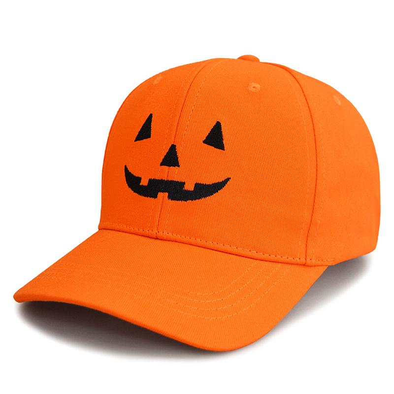 Unisex Halloween Bestickte Baseballkappe Kürbis Stickerei Hut Outdoor Verstellbar Lässig Gebogener Schirm Hüte Sonnenschutz Papa Hut