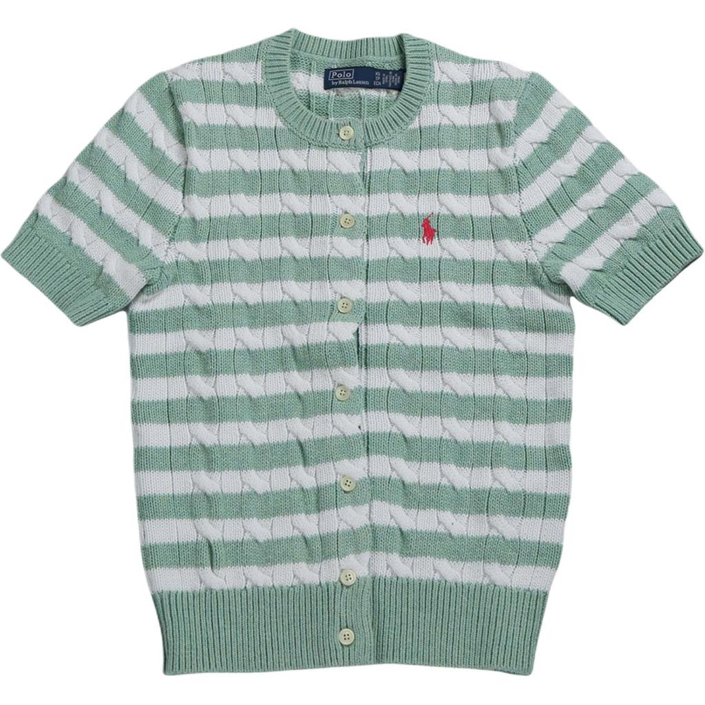 Polo Ralph Lauren Logo Slim Fit Short Sleeve Knit Top Women tops Green 211965757-001