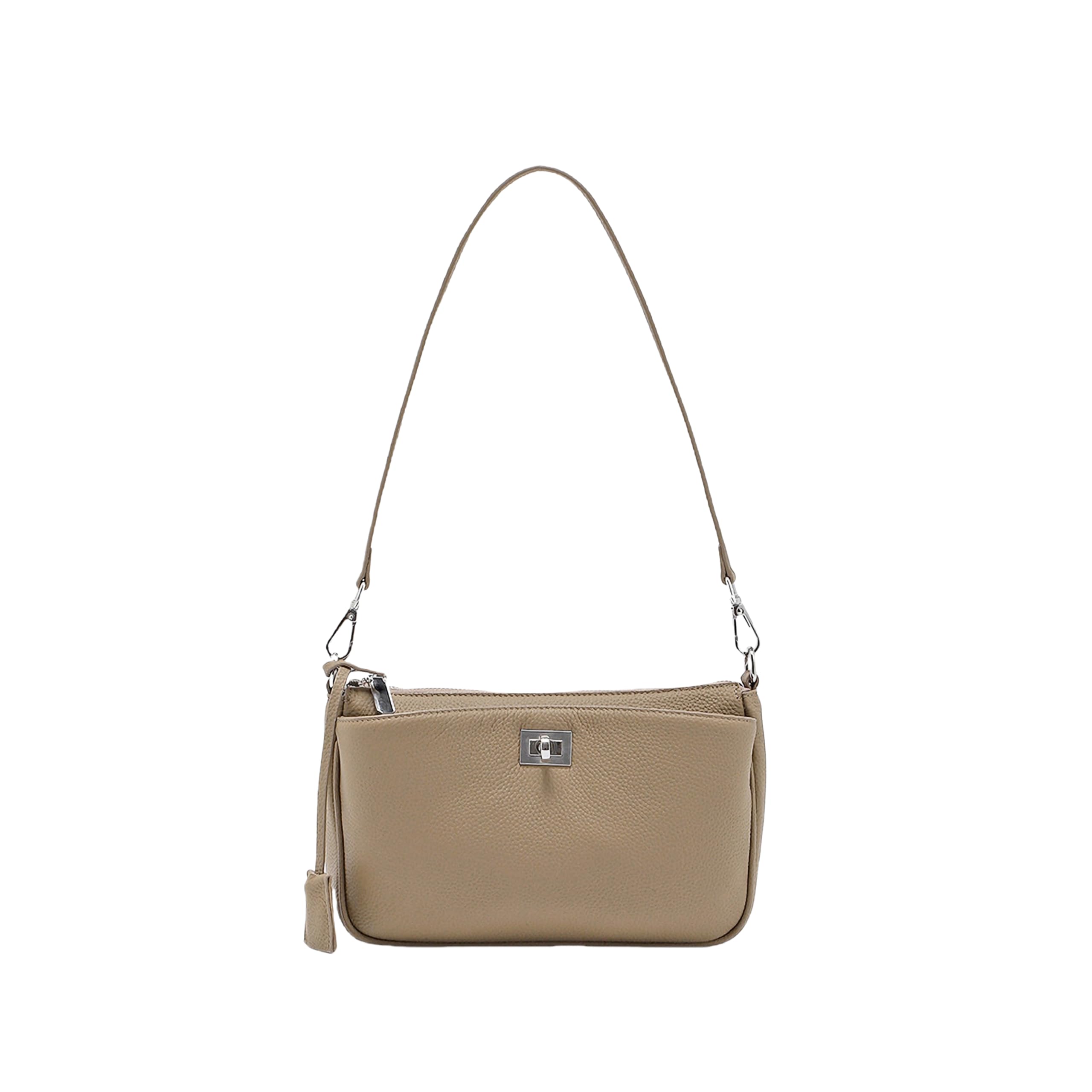 

Shoulder Bag for Made of Premium Genuine Crossbody 4 Popular [VevoArt] Women, Leather, Bag, Handbag, Lightweight, 380g, Compartments, Small, Stylish, сірий колір