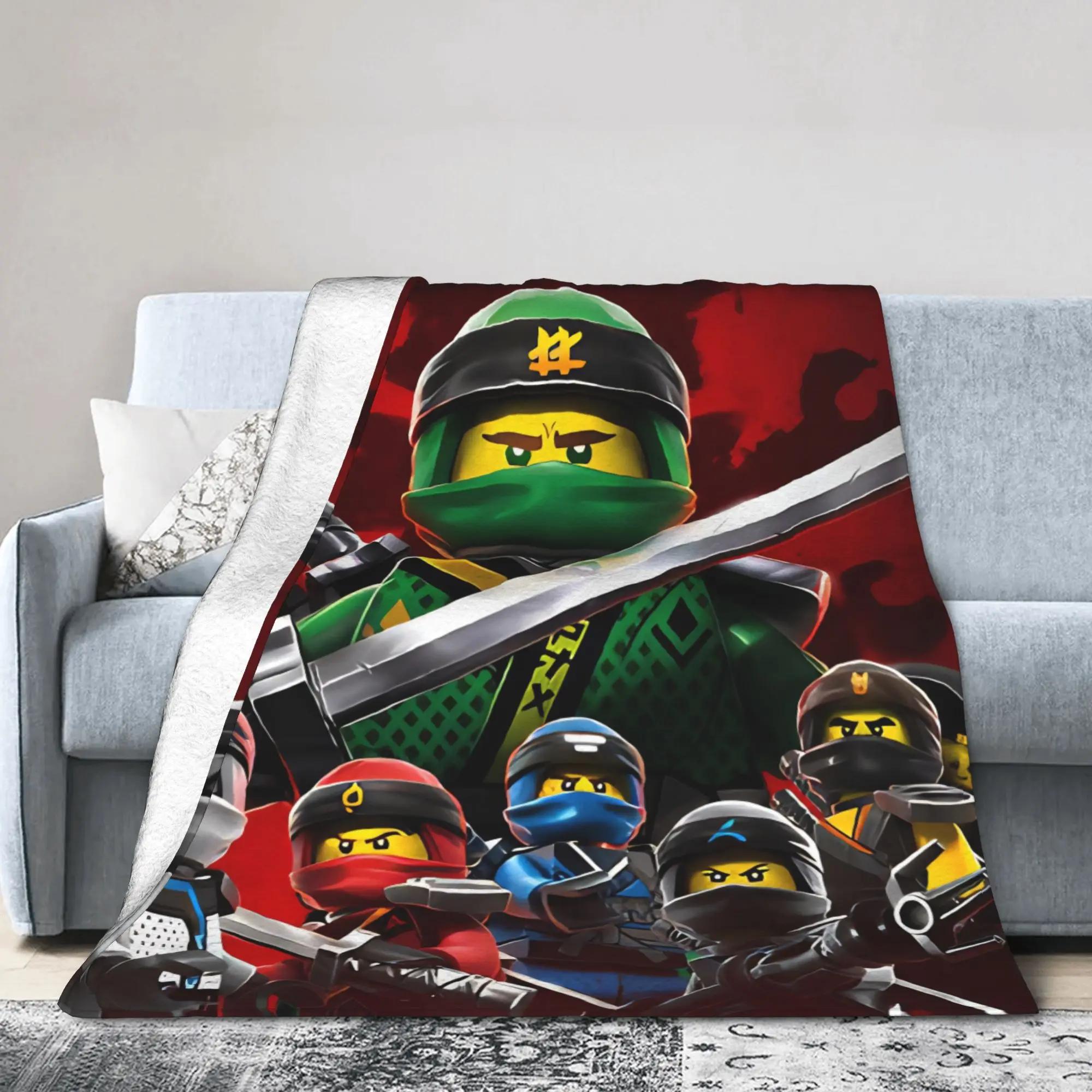 

Ninjagos Flannel Throw Fashion Blanket Warm Autumn Bedspread for Living Room Sofa Bed Cover Kids Boys Girls Pattern 100x150cm