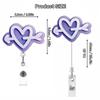 Acrylic ID Badge Holder Retractable Alligator Clip Badge Reel Clip 360 Rotating Telescopic Nurse Badge Reel Doctor Hospital