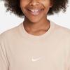 Nike T-Shirt Sportswear Solid Color Logo Print Crew Neck Short Sleeve Kids Tops White DH5750126