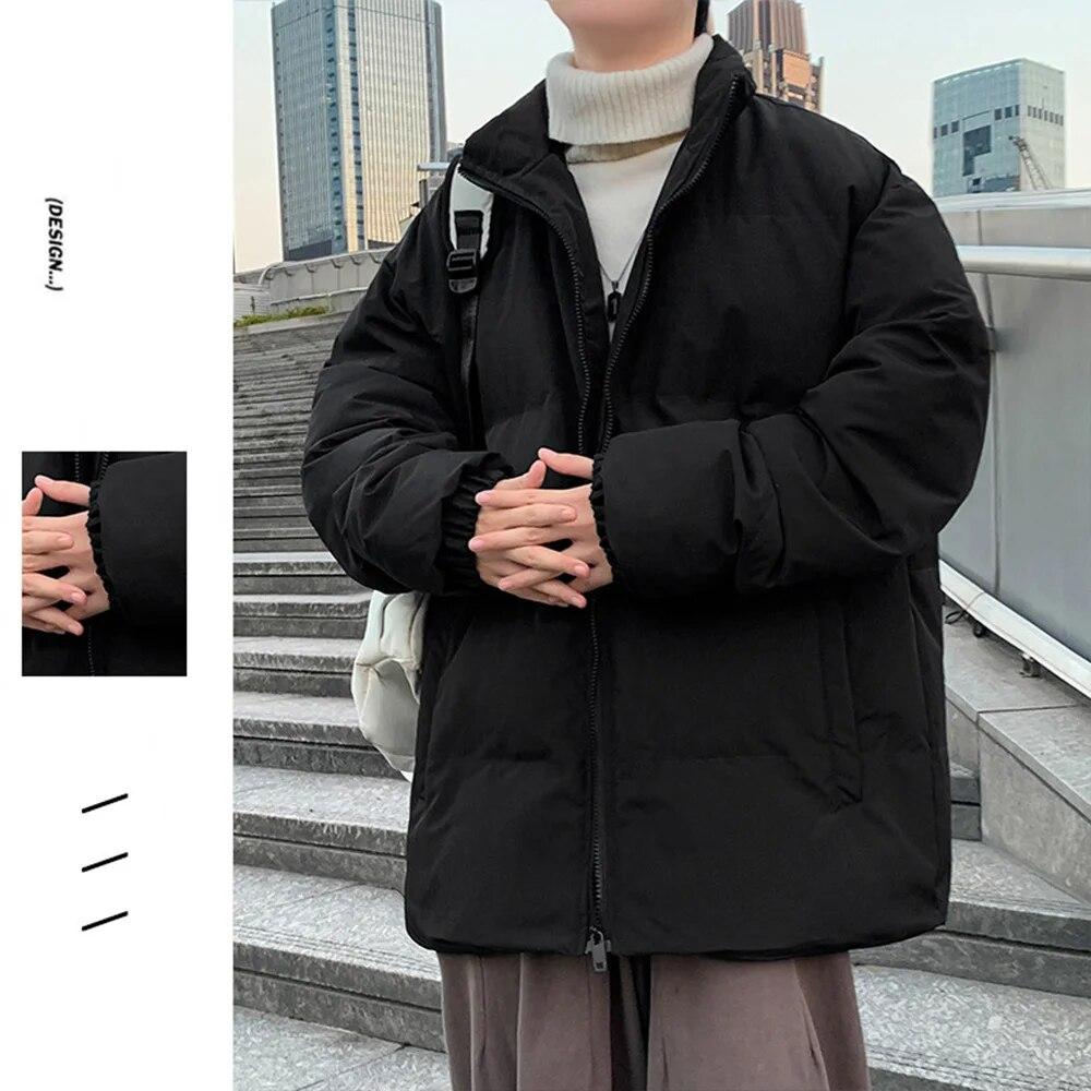 US Size Winter Jackets Men Parkas Thicken Warm Coat Mens Jacket Solid Color Parka Coat Women Fashion New Streetwear