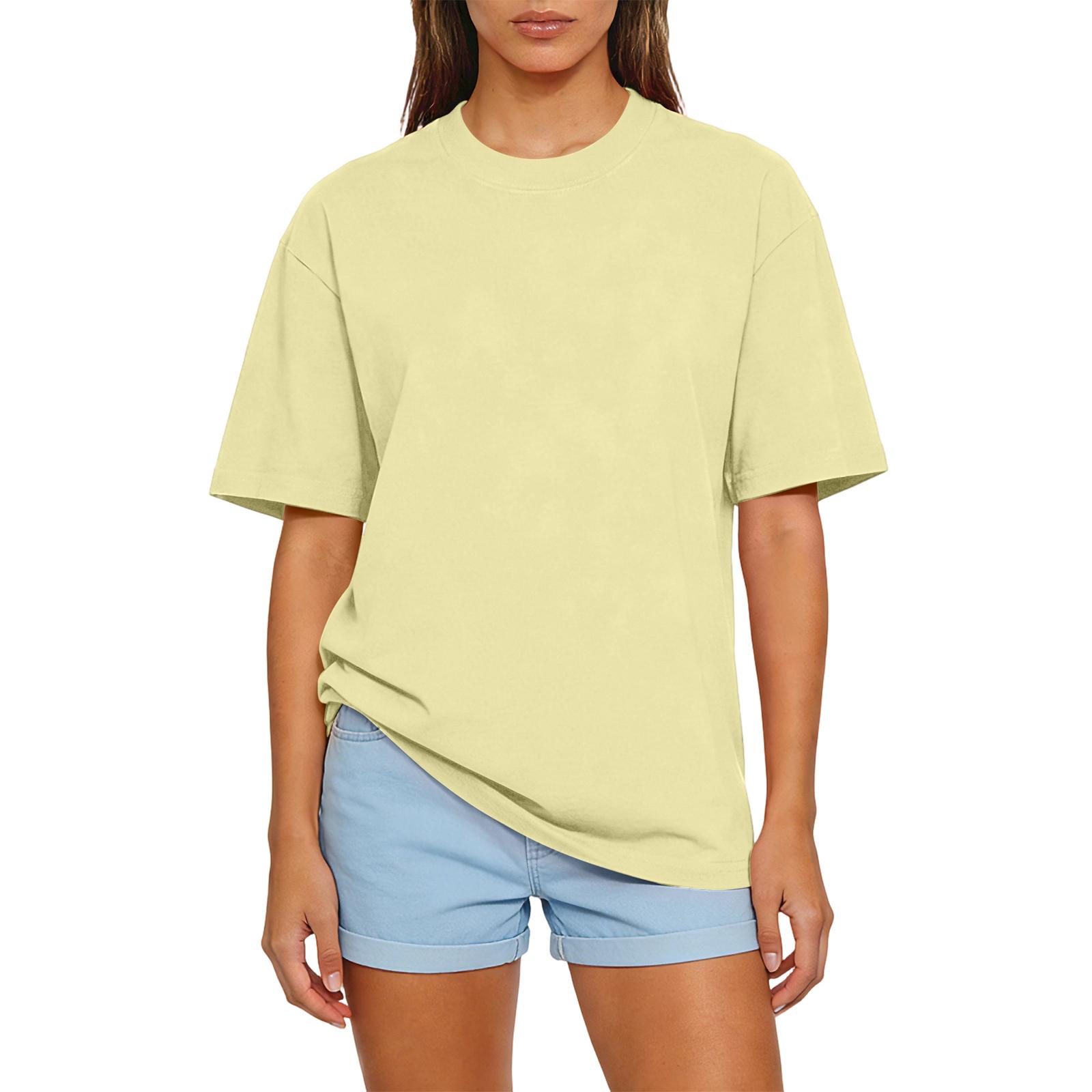

Unisex Color Casual Fashion Top Short Sleeved T-shirt XL жовтий