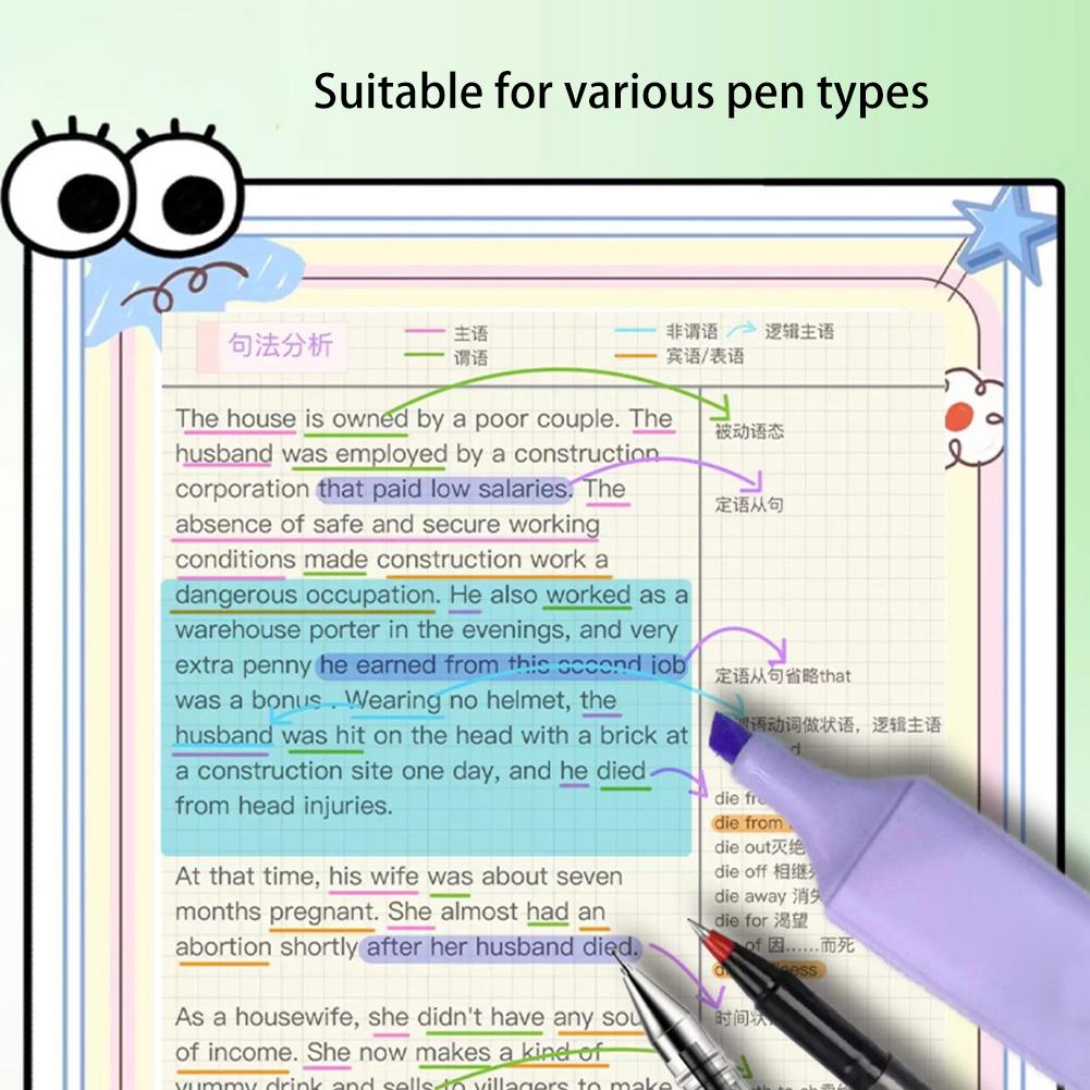 105 Fogli/rotolo Note Adesive Strappabili Cancelleria per Studenti Colorate Trasparenti Divertenti Note Memo Decorazioni da Scrivania Materiali da Scrittura