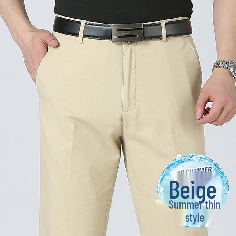 2024 Herren Leichte Baumwoll Freizeithose - Atmungsaktiv, Lockeres gerades Bein, Business Casual