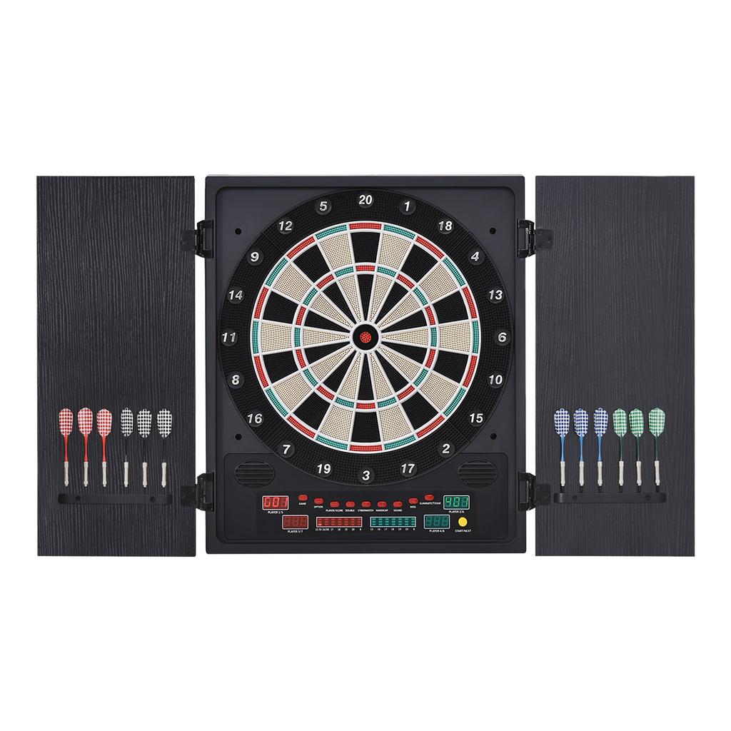 Dartboard, Electronic Digital, 12 Darts, LED, 27 Games, 51 x 6.5 x 57 cm, Black