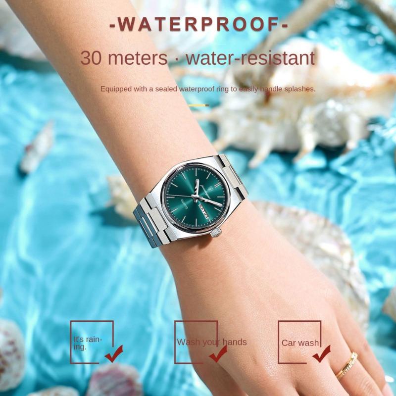 Top-Marke Luxus Damenarmbanduhr Wasserdicht Mode Doppelkalender Quarz Leuchtendes Armbanduhr