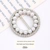 Pearl Rhinestone Waist Buckle Scarf Fastener Hem Knot Button for Women