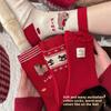 New Year Red Socks for Children In Horse Year Cartoon Lace Ladies' Mid-calf Socks Will Surely Bring You Wealth! Red Women's Socks!