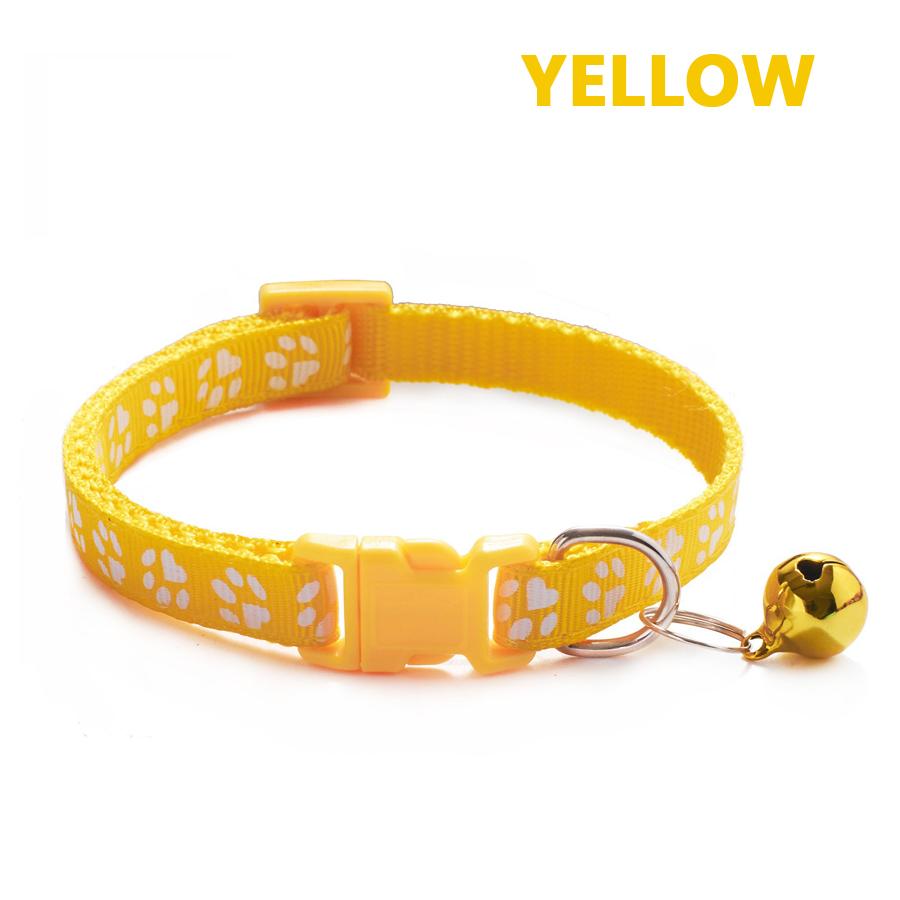 1/5Pcs Adjustable Footprint Pet Collar with Bell, Cute Soft Neck Collar for Puppy Small Dog Kitten Cat Daily Wear
