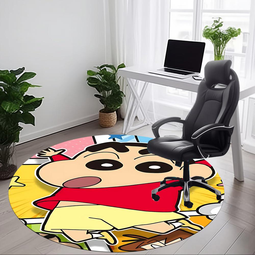 1pc Crayon Shin-chan Office Round Area Rug, Under Office Chairs Bedroom Living Room Home Decor a1022153