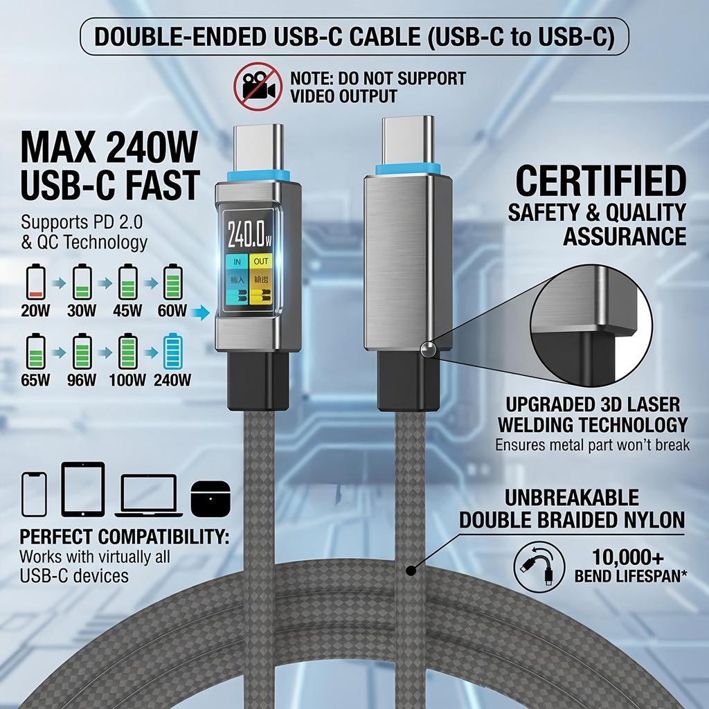 240W Fast Charge PD Type C Liquid Silicone Cable 1.4M Usb Cable Usb C To C Charger Cable for iPhone17 Samsung Xiaomi Huawei