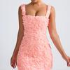 1011 Sommer Neu Europäisch und Amerikanisch Sexy Quadratischer Ausschnitt Blume Schlank Sexy Mode Ärmellos Träger Hosenträger Kleid