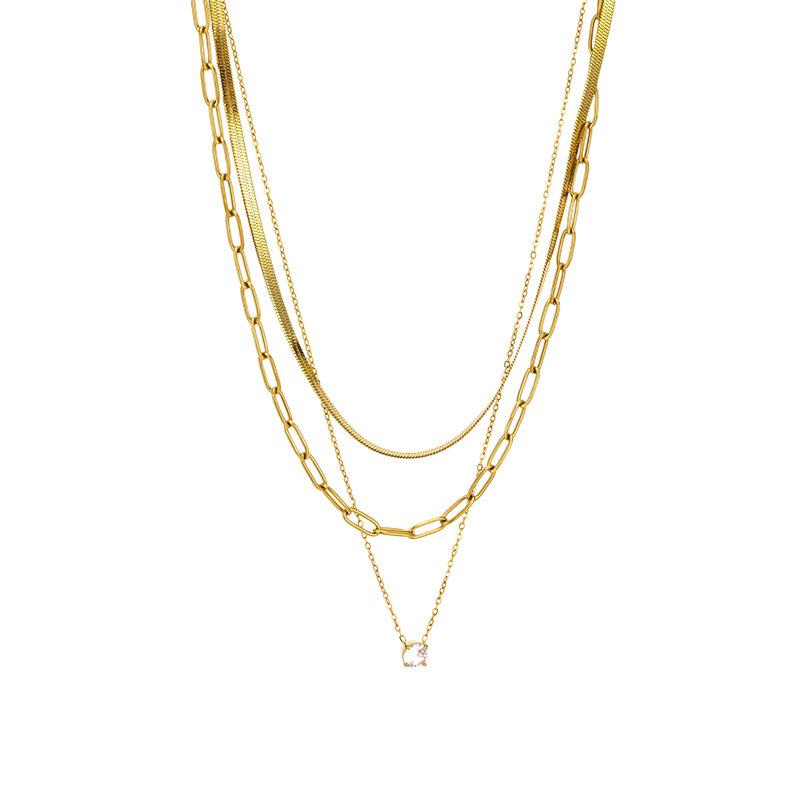 Gold Multi-Layer Cross Pendant Necklace for Women - Versatile Everyday Choker Jewelry