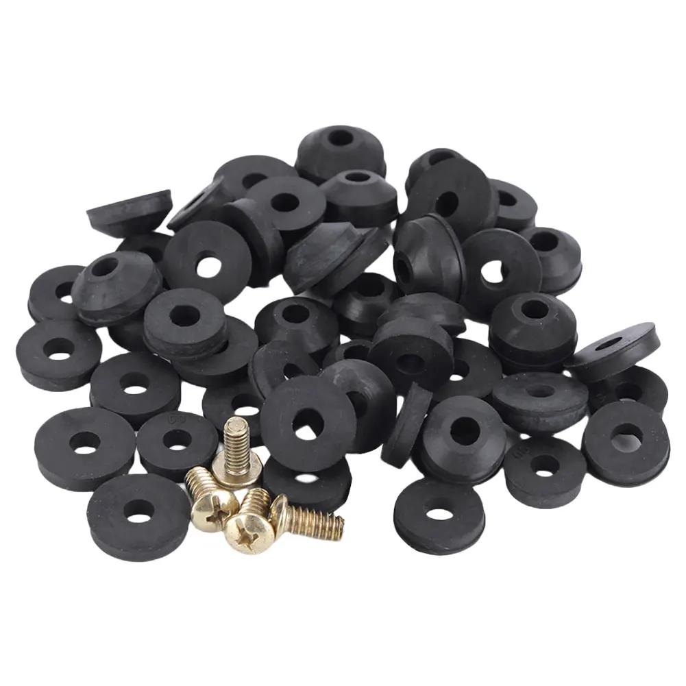 48PCS Plumbing Faucet Seal Washer O-ring Rubber Faucet Washer Assortment with Screws Flat Beveled for Repairing Faucet Leak