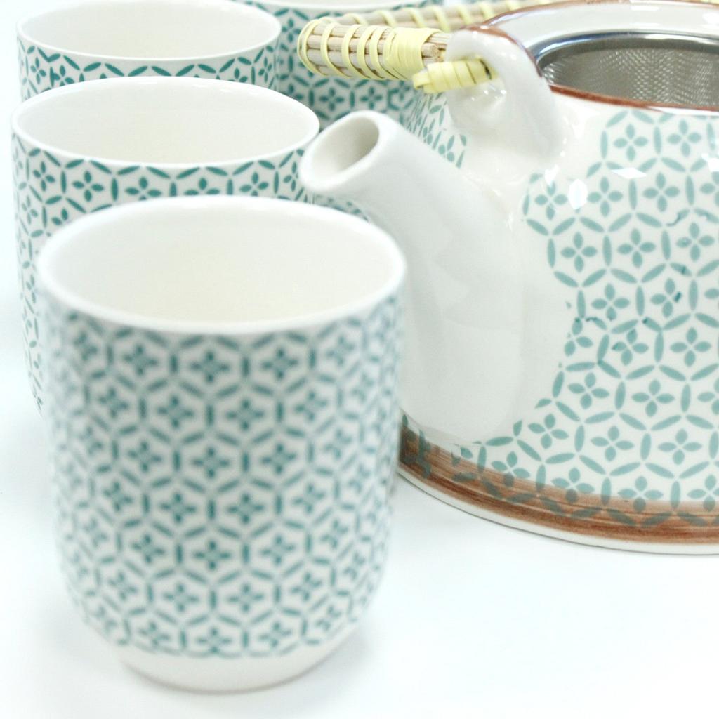 Teapot Set Green Mosaic