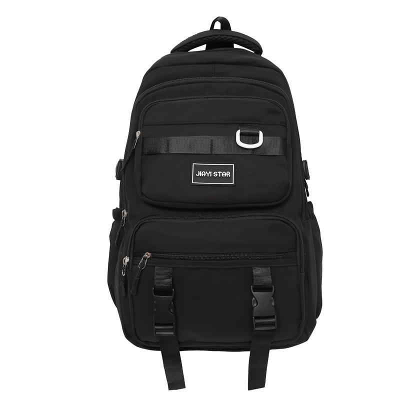 Solid Color Schoolbag Female Backpack Student Large Capacity Backpack