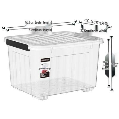Churong Striped Transparent Storage Bin with Wheels