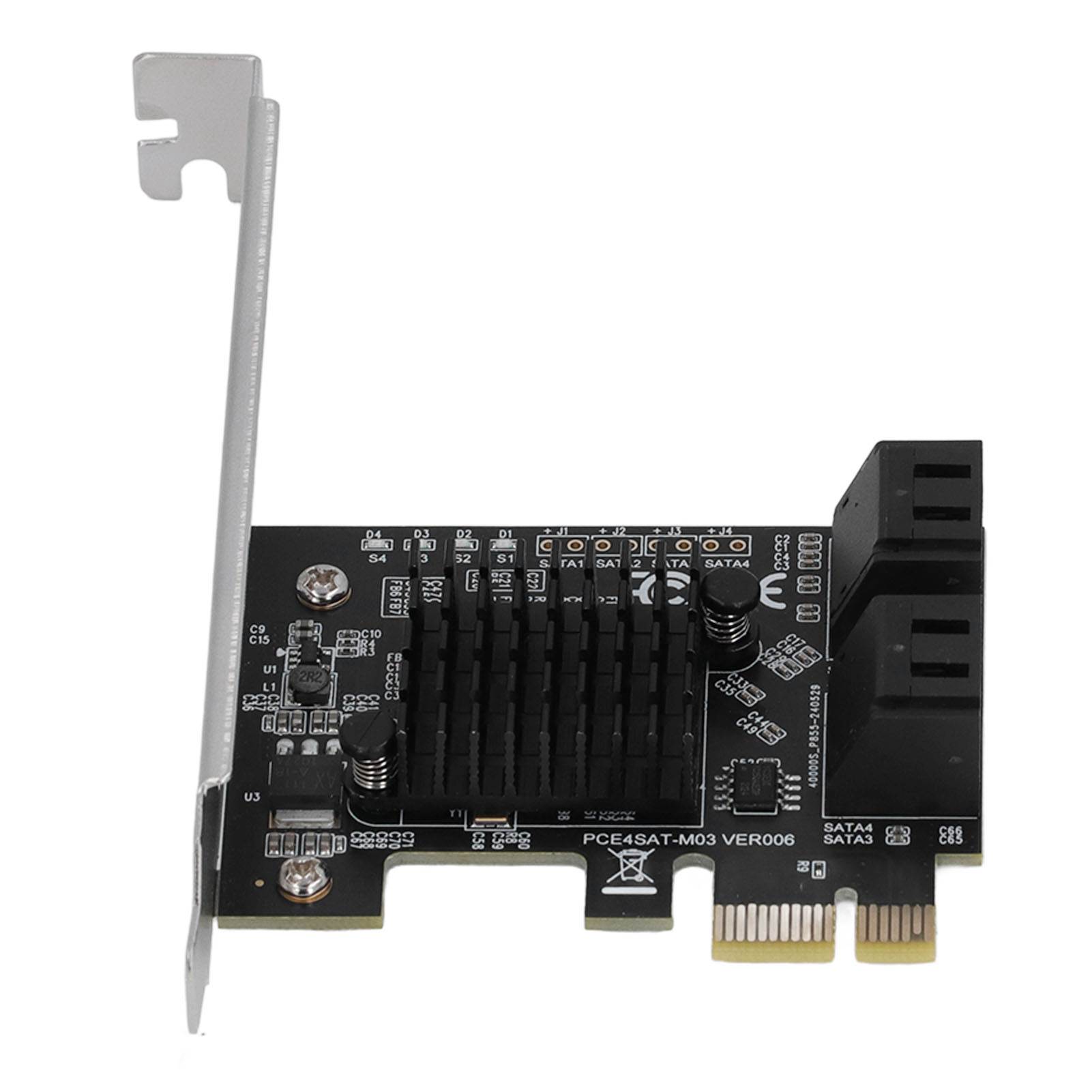 

Карта розширення SATA3.0 Професійна Plug and Play SATA3.0 до PCIE 4-портова 6G карта-адаптер Жорсткий диск