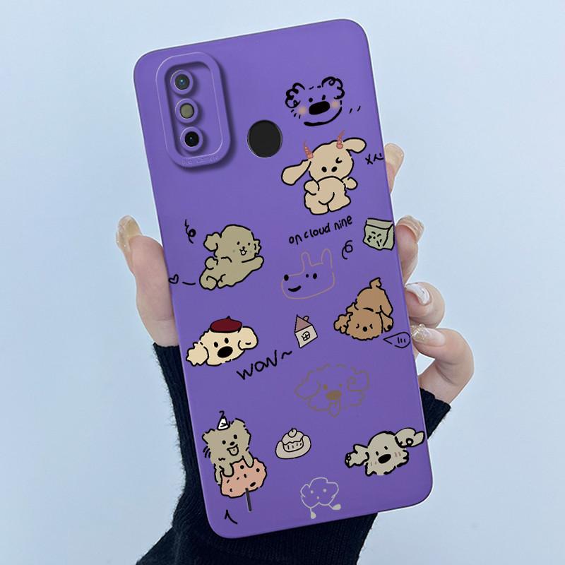 New Hot For Tecno Spark 6 Go / Spark 6 Air Case Lovely Cartoon Cat Liquid Silicone Soft TPU Shockproof Back Cover Ultrathin Capa