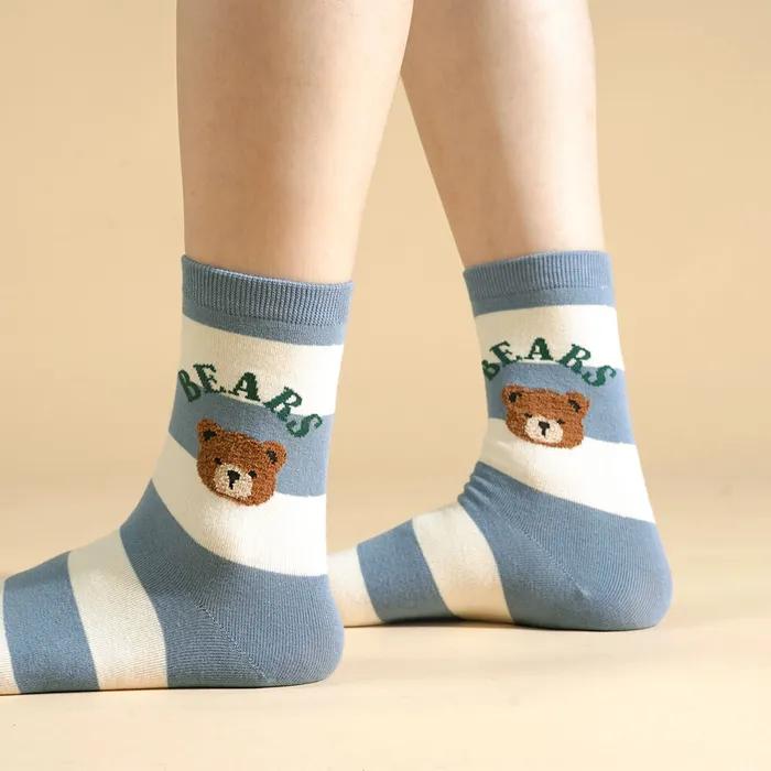 Kiki Yasocks Women's Fashion Socks Fluffy Daily Bear 5 Colors