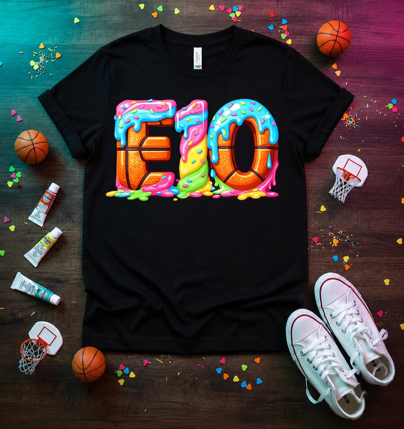 Basketball Number 10 Shirt, Crown Basketball Tee, Drip Paint Sports, Boys Basketball Birthday, Basketball Player Gift, Athlete Jersey Style 4XL