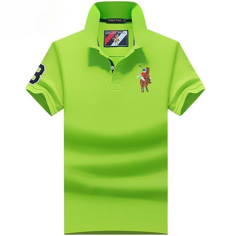TrendHub Polo Shirt Men High Quality Cotton Mens Short Sleeve Solid Color Embroidery Business Casual Polo Shirt