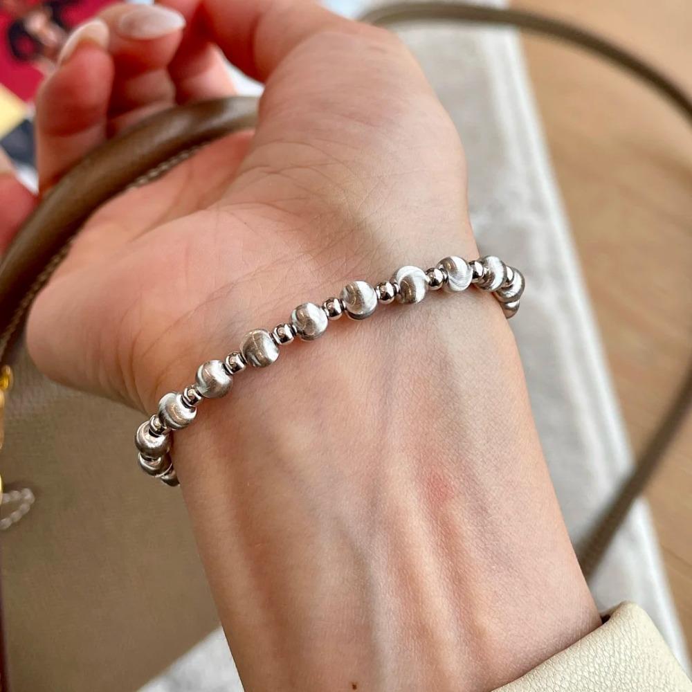 

Elegant Cat Eye Beaded Bracelet Vintage Maillard Laser Design with Bubble Diamond Pendant for Women