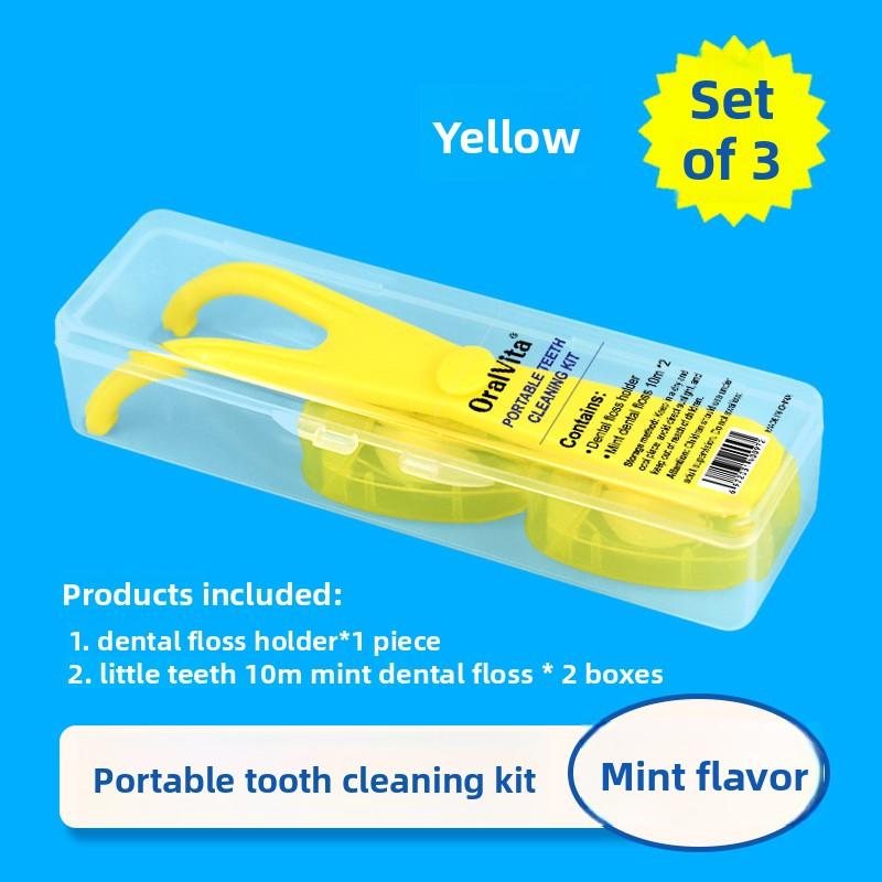 

Набор бытовых сменных держателей зубной нити Y-образной формы для чистки зубов с коробкой 3piece set(English) жёлтый