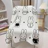 Miffy Cartoon Blanket Cute Air Conditioning Shawl Sofa Lap Cover Nap Throw Soft Warm Lightweight Multi-use Blanket Home Office
