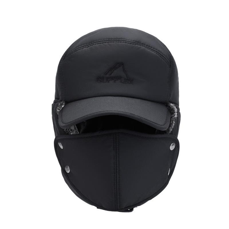Winter Cycling Cotton Hat Men's Ushanka-Style Hat Cold-Resistant Fleece-Lined Warm Earflap Hat