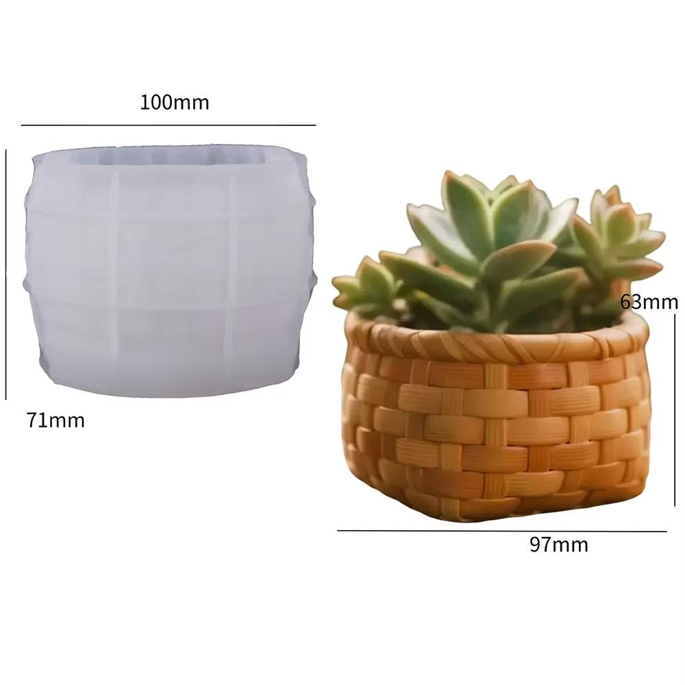 

Woven Basket Mold Circular Candle Mold Silicone Mold Easy To Peel For Candle Making Flower Pot Making Home Decoration белый