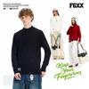 Fingercroxxit Unisex Solid Mock Neck Thickened Sweater
