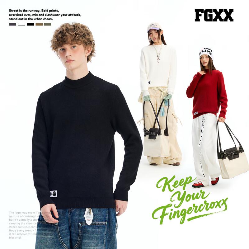 Fingercroxxit Unisex Solid Mock Neck Thickened Sweater