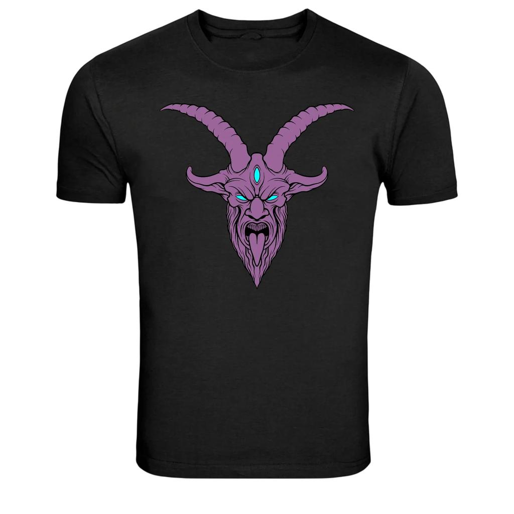 Purple Demon Devil Head Dark Fantasy Graphic T-Shirt