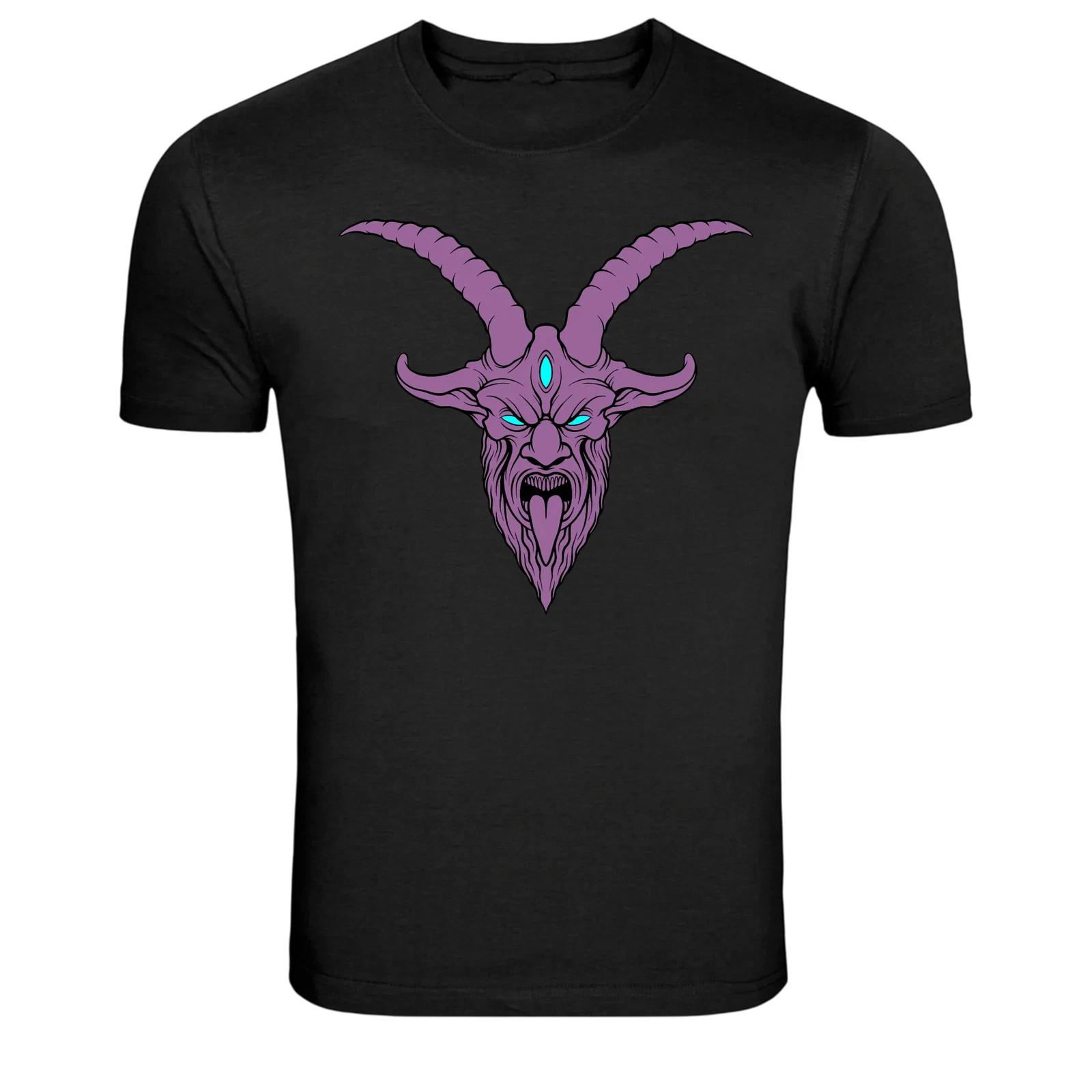 

Purple Demon Devil Head Dark Fantasy Graphic T-Shirt S