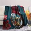 1Pc Glass Bird Print Flannel Blanket, High Quality Comfortable for All Seasons, Home Decor, Warmth and Comfort, Perfect for Christmas Gifts