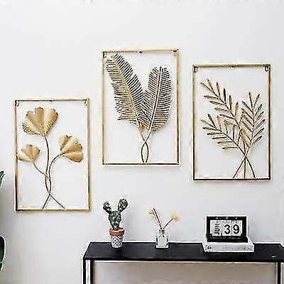 Wall Decoration. Made Of Metal. To Suspend. With The Pattern Of Golden Leaves.