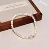 Milky White Shell Beads Paired with a Pearl Bracelet Niche Design Daily Commute Bracelet