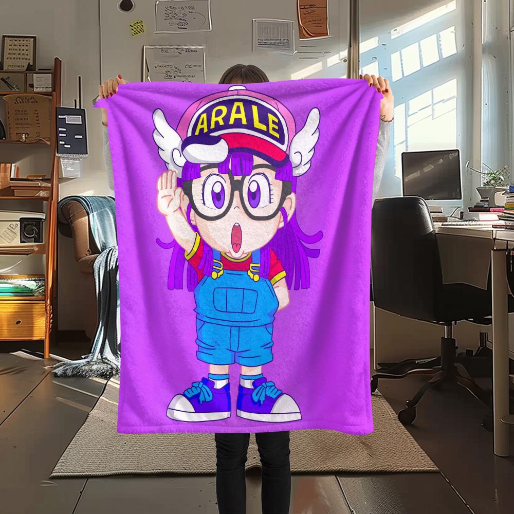 Dr. Slump Print Flannel Blanket, High quality Comfortable for All Seasons, Home Decor, Warmth and Comfort