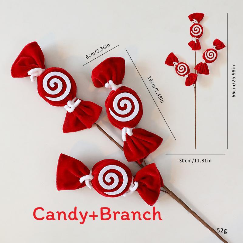 Christmas Candy Cane Diy Decorations With Striped Plush Material For Holiday Festivities