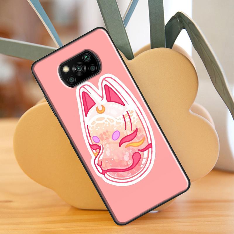 Japanische Kitsune Fuchsmaske für Xiaomi Mi 10T 11T Pro Mi 11 Lite Hülle für POCO M3 Pro M4 F3 X3 GT X3 Pro Handyhülle