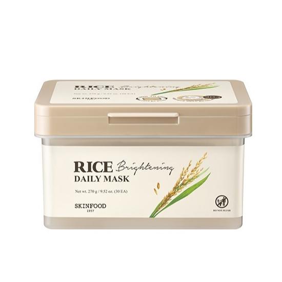 

SKINFOOD Рисовая осветляющая ежедневная тканевая маска – 30 шт. | Увлажняющая маска для ухода за порами для сияющей кожи