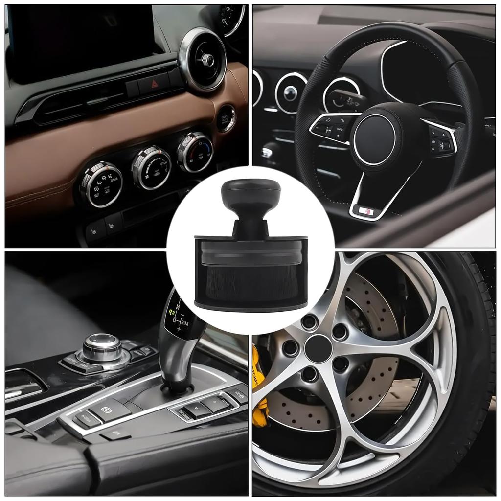 KDSSYFT Car Tire Brush with Protective Case, High Density Portable Car Brush, Tire Applicator