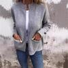 Elegant Fashion Cardigan Women Zipper Jacket Knitted Sweater Plus Size  Autumn Winter Casual Loose Pocket Coats Women Long Sleeve Solid Color Clothing