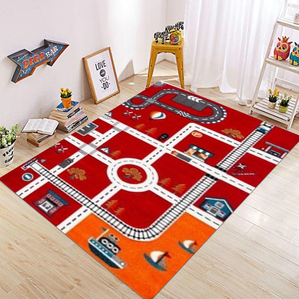 Roztomilý kreslený puzzle koberec Nadýchaná dekorace herny Dětský koberec k posteli do ložnice Podložka na hraní pro děti Kawaii dekorace pokoje