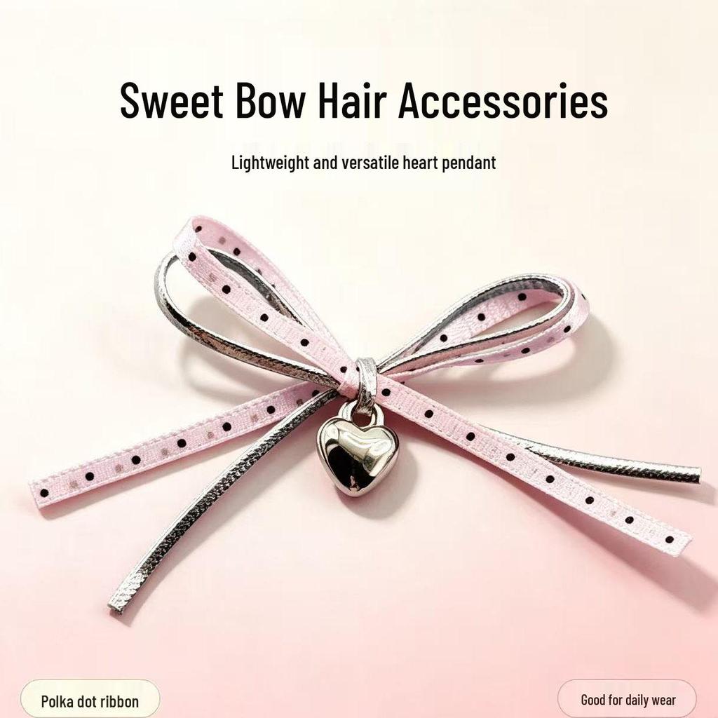 Bowknot Heart Hanging Accessory: DIY for Phone Cases, Hair Clips, Handbags, Shoes, Socks, and Bags.